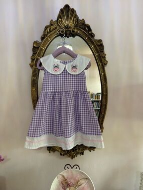 Embroidered appliqué Happy Cow Dress, 2T